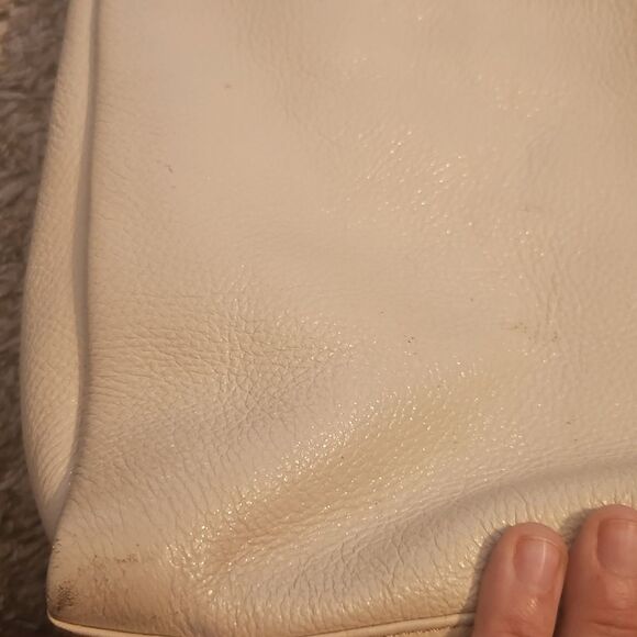 Kate Spade Pebbled Leather Shoulder Bag Cream Chain Strap - Picture 11 of 12